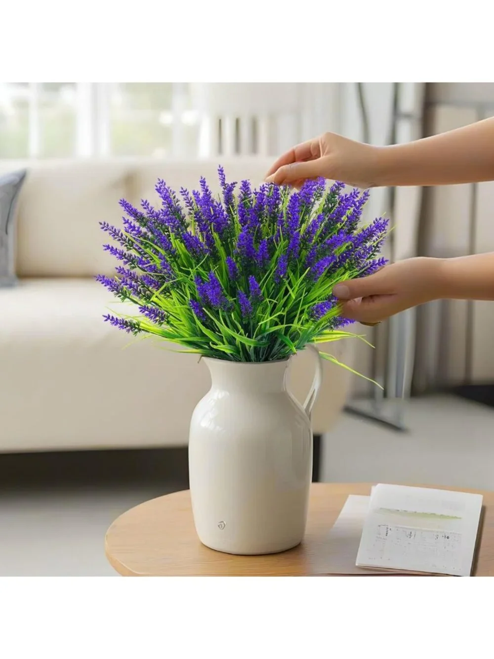 22 Pcs UV Resistant Lavender Artificial Flowers for Outdoor Pot Decor & Garden